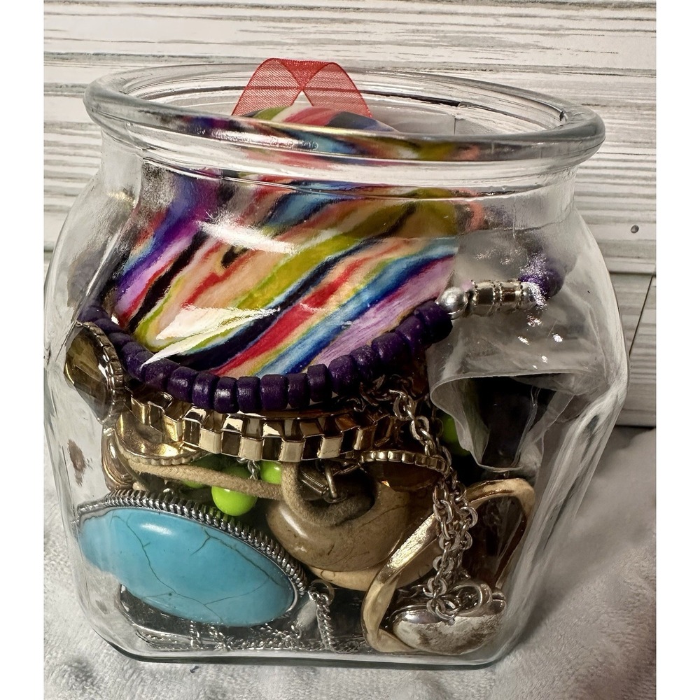All Wearable Mixed Mystery Jewelry Jar: Vintage-Modern Costume Jewelry #2 Lot - Picture 2 of 7